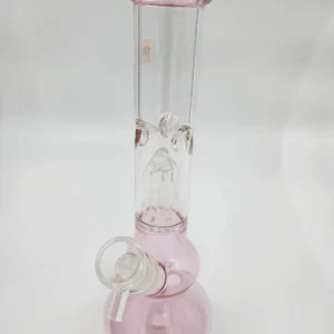 glass bong tree percs recycler dab rig clear pink 1 scaled