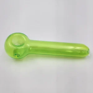 glass spoon pipe straight green
