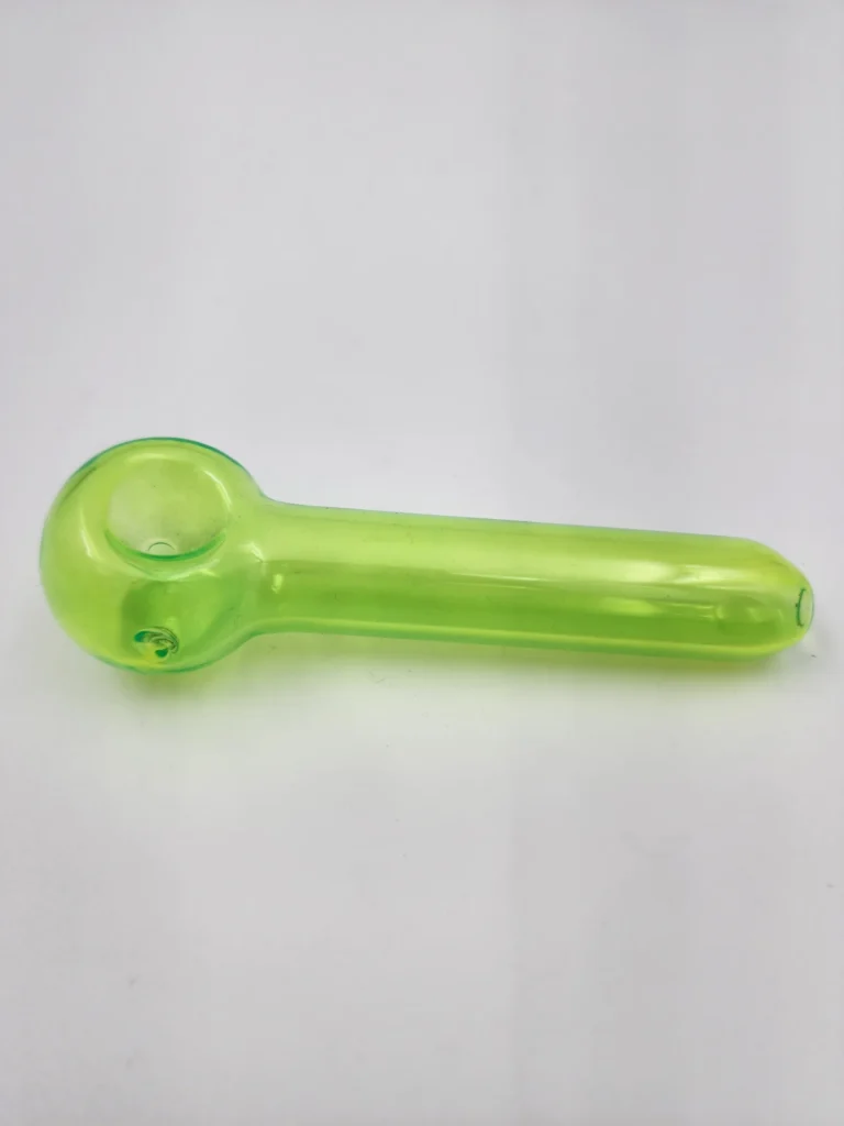 glass spoon pipe straight green