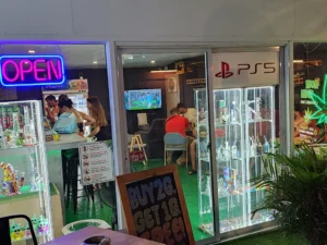 How High licensed cannabis dispensary in Koh Samui at night