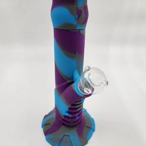 silicone straight bong with glass downstem and bowl 2 scaled